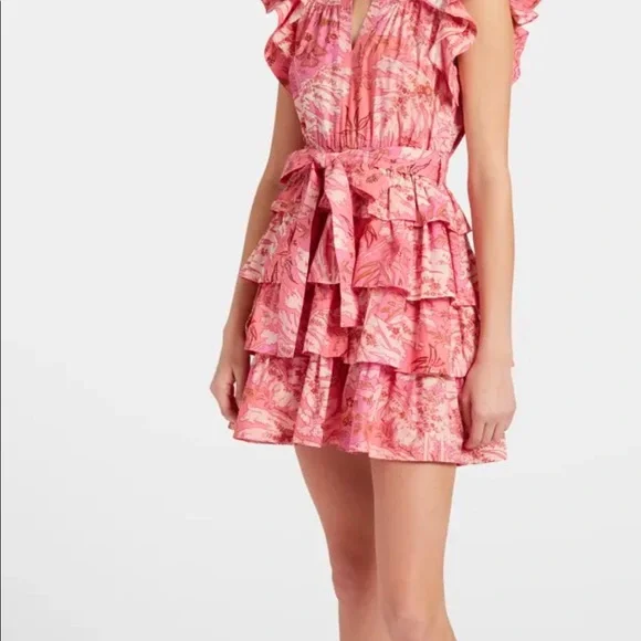 Lulua Frill-Sleeve Tiered-Ruffle Mini Dress - Picture 3 of 11